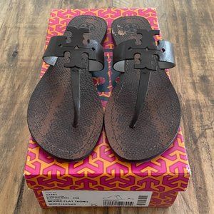 Tory Burch Moore Flat Thong Sandal Color Espresso Size 7.5